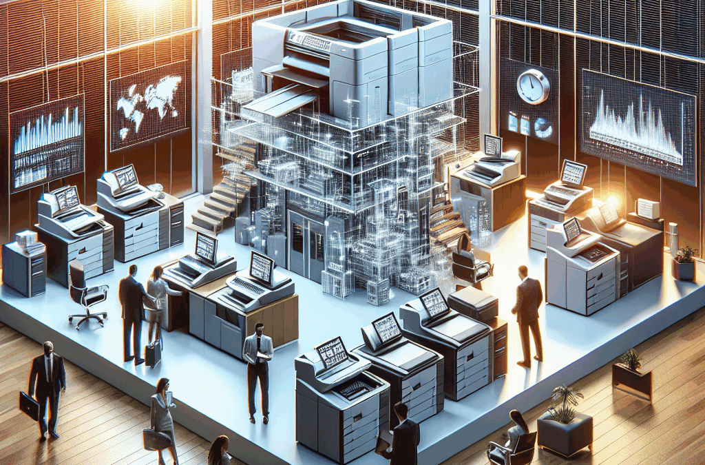 Modern commercial copier in office setting, highlighting reliable commercial copier leasing services in Lighthouse Point b...