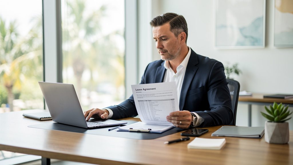 South Florida business owner comparing copier lease and purchase options